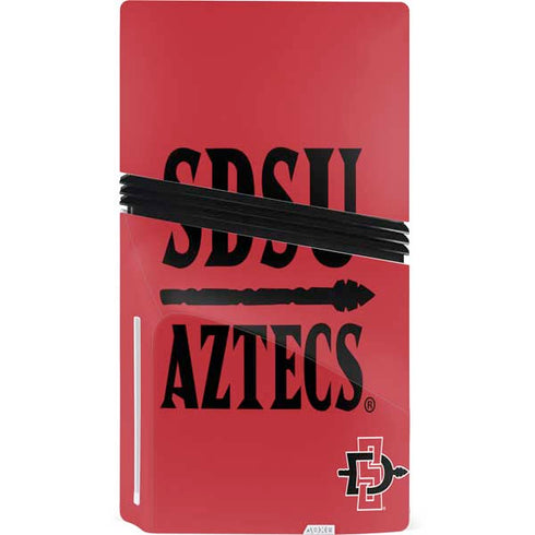 San Diego State University Aztecs Red PS5 Pro Disk Bundle Skin