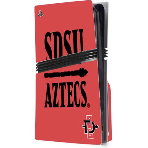 San Diego State University Aztecs Red PS5 Pro Disk Console Skin
