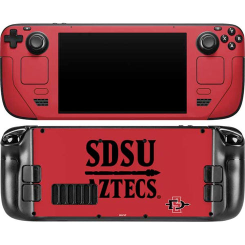 San Diego State University Aztecs Red Steam Deck Handheld Gaming Computer OLED Skin