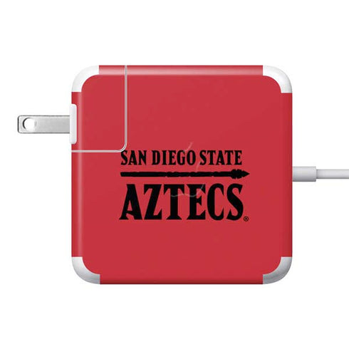 San Diego State University Logo Red 85W Power Adapter (15 and 17 inch MacBook Pro Charger) Skin