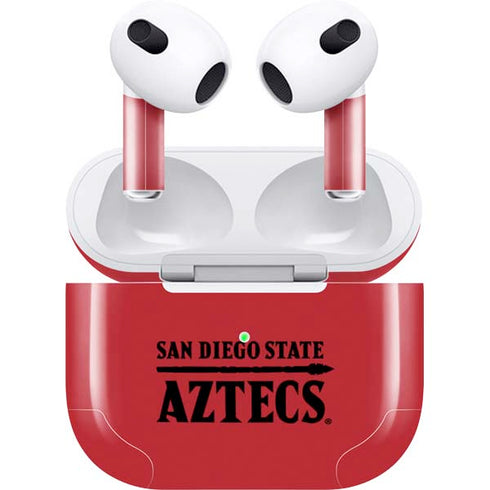 San Diego State University Logo Red Apple AirPods (3rd Gen 2021) Skin