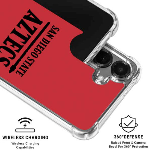 San Diego State University Logo Red Galaxy S26 Plus Clear Case