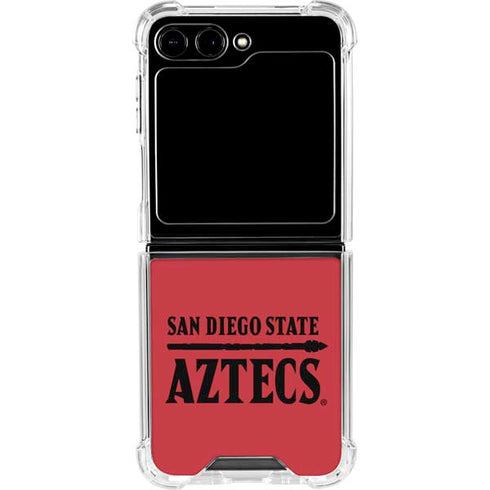 San Diego State University Logo Red Galaxy Z Flip6 Clear Case