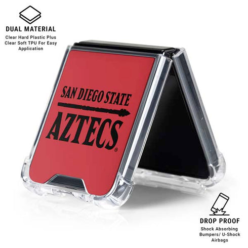 San Diego State University Logo Red Galaxy Z Flip6 Clear Case