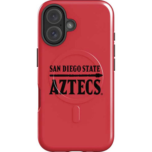 San Diego State University Logo Red iPhone 16 Magsafe Impact Case