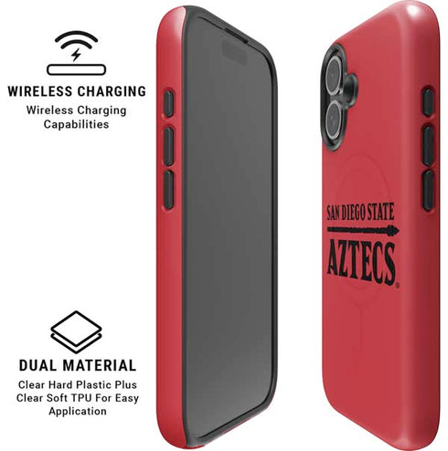 San Diego State University Logo Red iPhone 16 Magsafe Impact Case