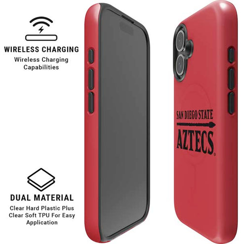 San Diego State University Logo Red iPhone 16 Plus Magsafe Impact Case