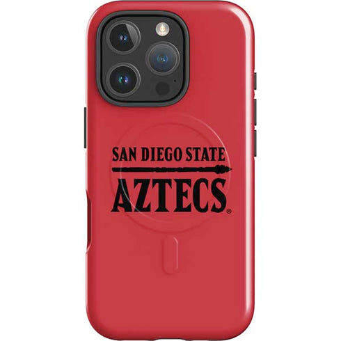 San Diego State University Logo Red iPhone 16 Pro Magsafe Impact Case