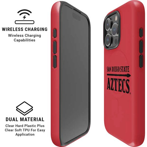 San Diego State University Logo Red iPhone 16 Pro Magsafe Impact Case