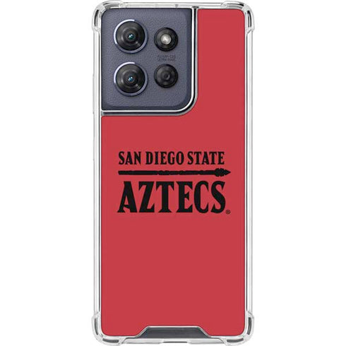San Diego State University Logo Red Moto G 5G (2025) Clear Case