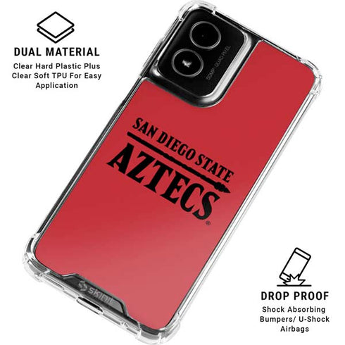 San Diego State University Logo Red Moto G Power 5G (2024) Clear Case