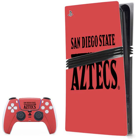 San Diego State University Logo Red PS5 Pro Bundle Skin