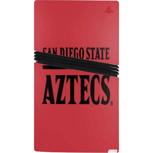 San Diego State University Logo Red PS5 Pro Console Skin