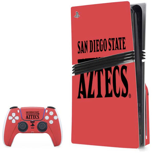 San Diego State University Logo Red PlayStation PS5 Skins
