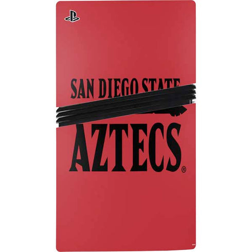 San Diego State University Logo Red PS5 Pro Disk Bundle Skin