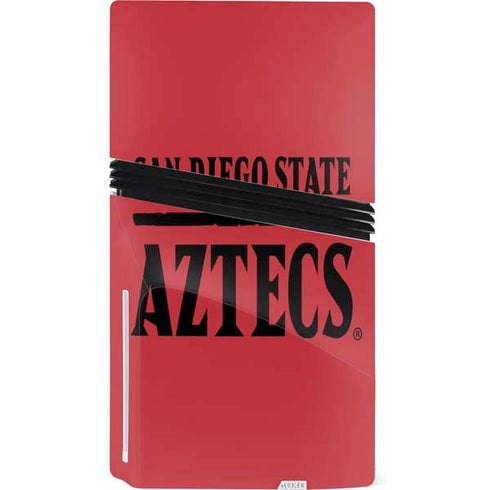 San Diego State University Logo Red PS5 Pro Disk Bundle Skin