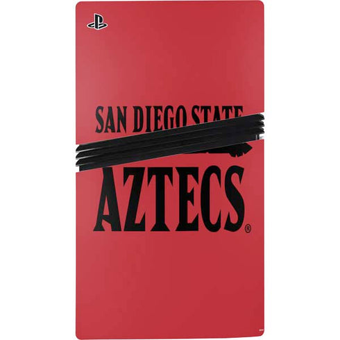 San Diego State University Logo Red PS5 Pro Disk Console Skin