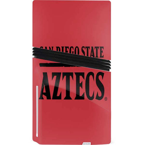 San Diego State University Logo Red PS5 Pro Disk Console Skin