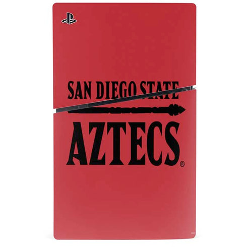 San Diego State University Logo Red PS5 Slim Digital Edition Console Skin