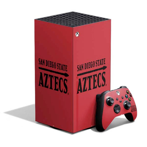 San Diego State University Logo Red XBox Series X Digital Edition Bundle Skin