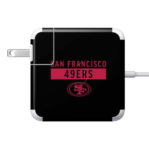 NFL San Francisco 49ers Black Performance Series 85W Power Adapter (15 and 17 inch MacBook Pro Charger) Skin