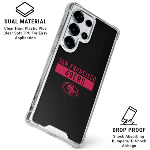 NFL San Francisco 49ers Black Performance Series Galaxy S25 Ultra Clear Case