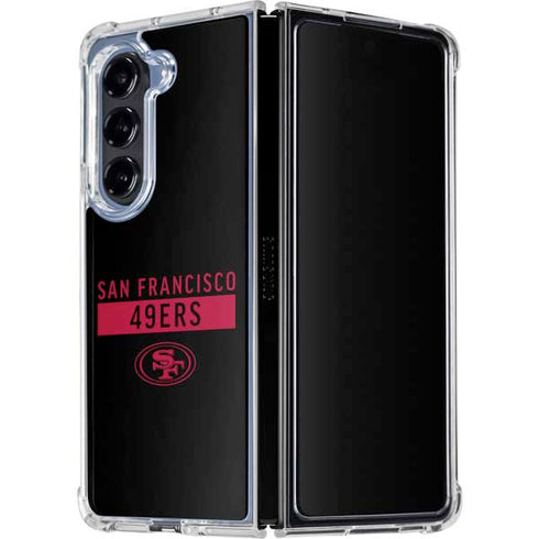 NFL San Francisco 49ers Black Performance Series Galaxy Z Fold5 5G Clear Case