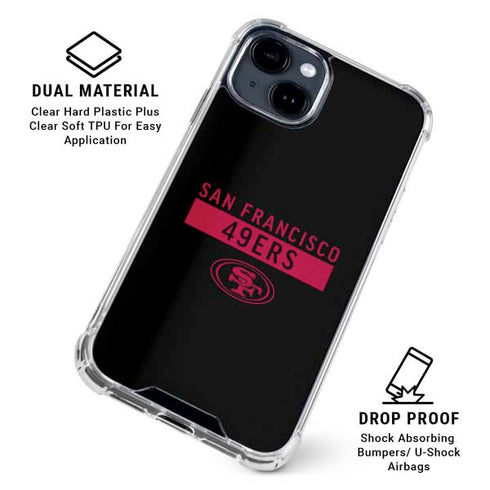 NFL San Francisco 49ers Black Performance Series iPhone 15 Clear Case