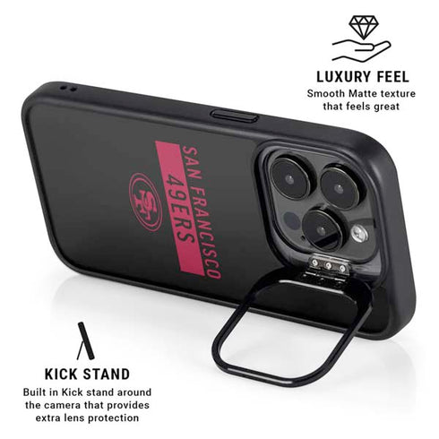 NFL San Francisco 49ers Black Performance Series iPhone 15 Pro Kickstand Case