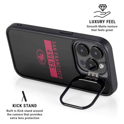 NFL San Francisco 49ers Black Performance Series iPhone 15 Pro Max Kickstand Case