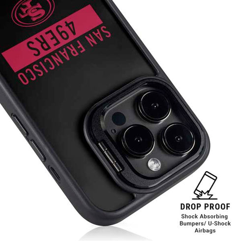NFL San Francisco 49ers Black Performance Series iPhone 15 Pro Max Kickstand Case