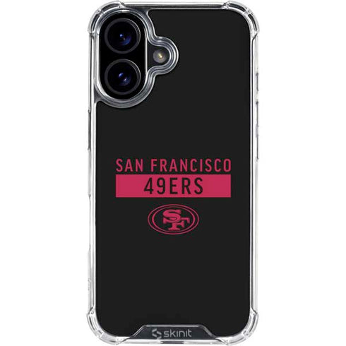 NFL San Francisco 49ers Black Performance Series iPhone 16 Plus Clear Case