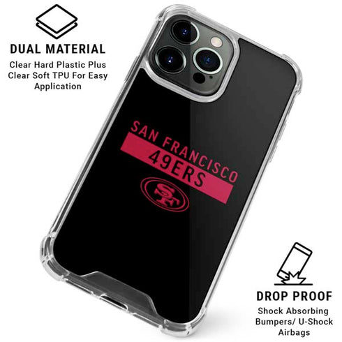 NFL San Francisco 49ers Black Performance Series iPhone 16 Pro Clear Case