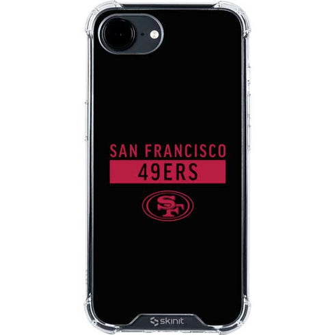 NFL San Francisco 49ers Black Performance Series iPhone 16e Clear Case