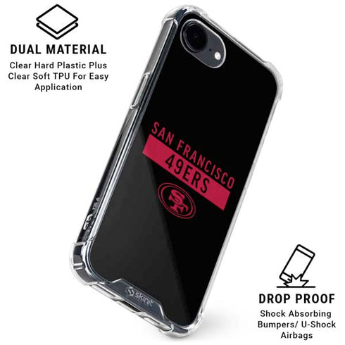 NFL San Francisco 49ers Black Performance Series iPhone 16e Clear Case
