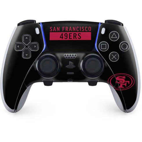 NFL San Francisco 49ers Black Performance Series PS5 DualSense Edge Pro Controller Skin