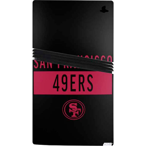 NFL San Francisco 49ers Black Performance Series PS5 Pro Console Skin