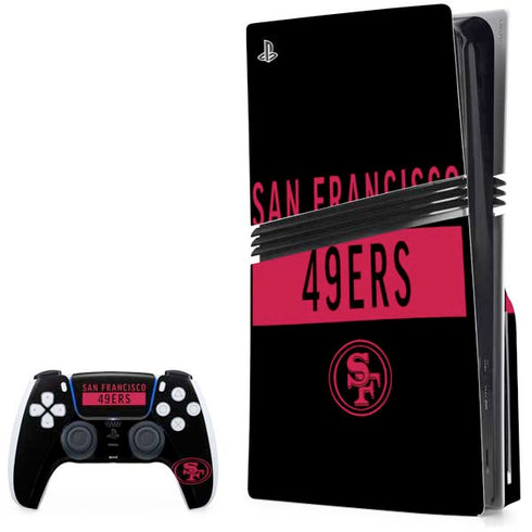 NFL San Francisco 49ers Black Performance Series PS5 Pro Disk Bundle Skin