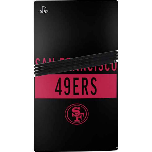 NFL San Francisco 49ers Black Performance Series PS5 Pro Disk Console Skin