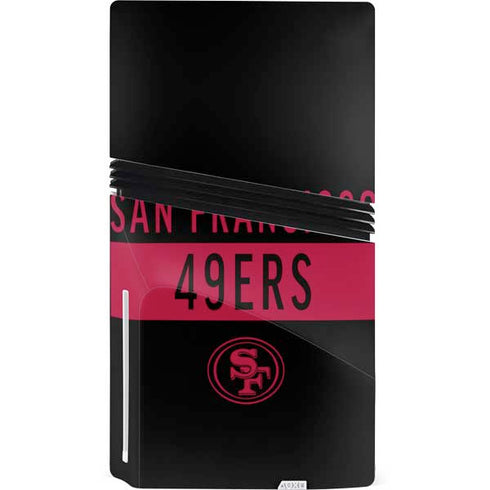 NFL San Francisco 49ers Black Performance Series PS5 Pro Disk Console Skin