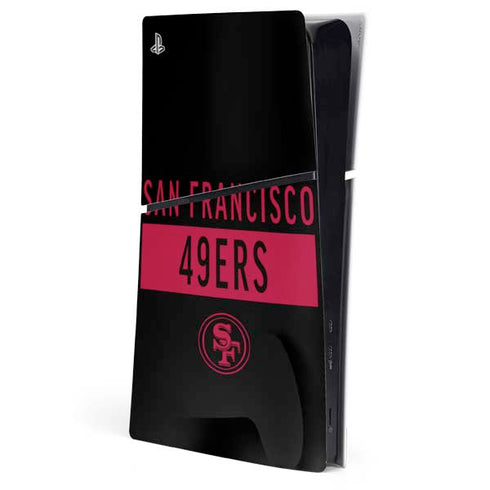 NFL San Francisco 49ers Black Performance Series PS5 Slim Digital Edition Console Skin