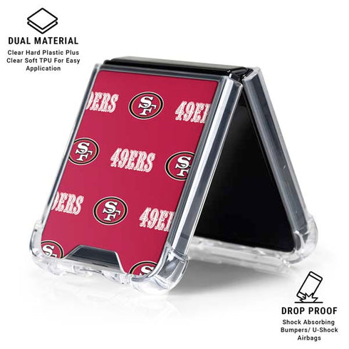 NFL San Francisco 49ers Blitz Series Galaxy Z Flip6 Clear Case