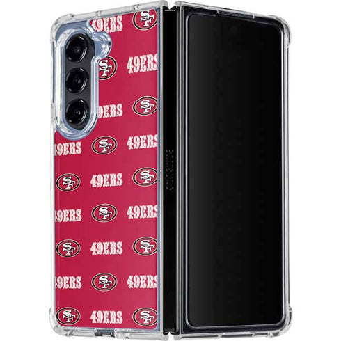 NFL San Francisco 49ers Blitz Series Galaxy Z Fold5 5G Clear Case