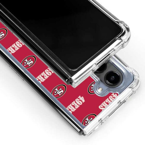 NFL San Francisco 49ers Blitz Series Galaxy Z Fold5 5G Clear Case