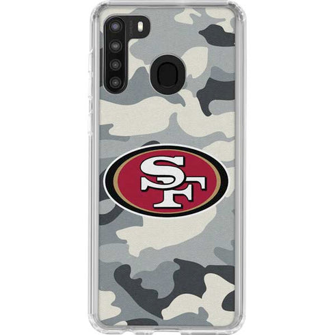 NFL San Francisco 49ers Camo Galaxy A21 Clear Case