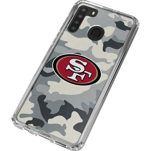 NFL San Francisco 49ers Camo Galaxy A21 Clear Case