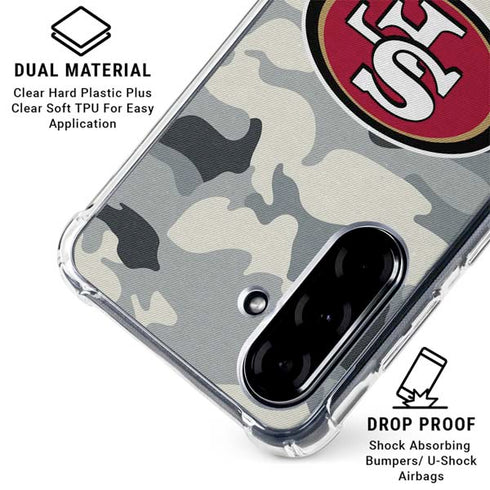 NFL San Francisco 49ers Camo Galaxy A36 5G Clear Case