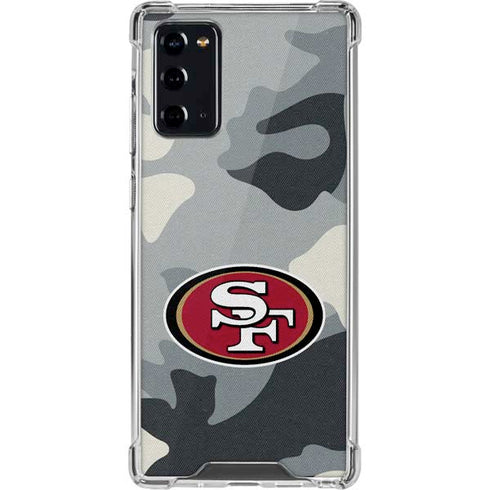 NFL San Francisco 49ers Camo Galaxy Note20 5G Clear Case
