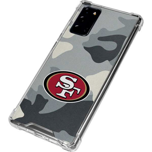 NFL San Francisco 49ers Camo Galaxy Note20 5G Clear Case