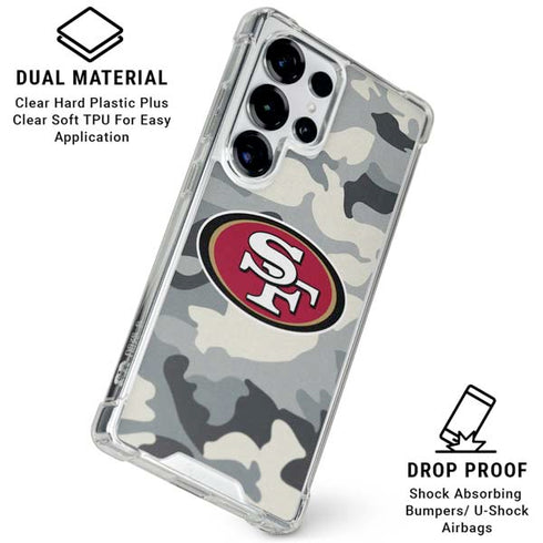 NFL San Francisco 49ers Camo Galaxy S26 Ultra Clear Case